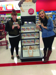 Seniors Taylor Lunka and Allie Reynolds (left to right) purchased the deluxe edition of “1989” at Target early Oct. 27.