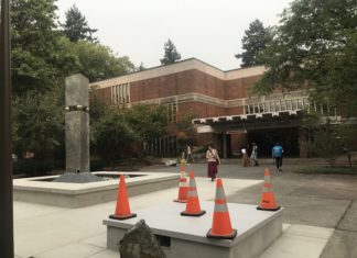 Water runs through student memorial