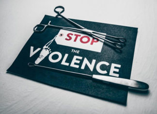 Know your ‘rights’ Paper sign with the text "Stop the Violence." Opinion article.